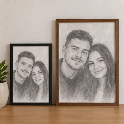 Custom Framed Couple Portrait – Gift-Wrapped