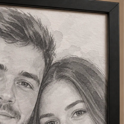 Custom Framed Couple Portrait – Gift-Wrapped