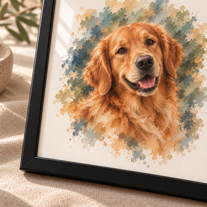 Custom Framed Dog Portrait from Your Photo – Gift-Wrapped