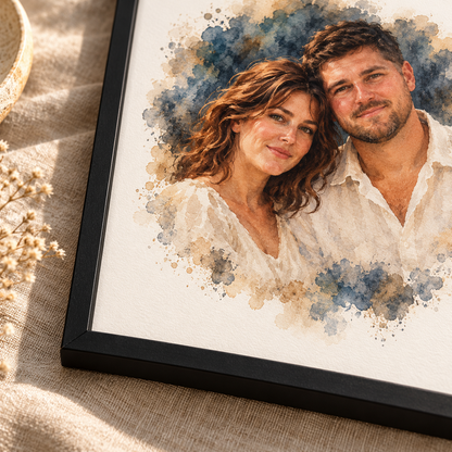 Custom Framed Couple Portrait – Gift-Wrapped