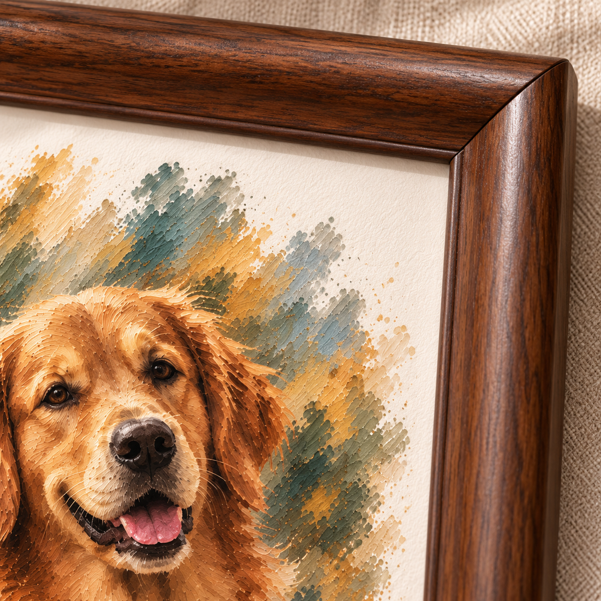 Custom Framed Dog Portrait from Your Photo – Gift-Wrapped