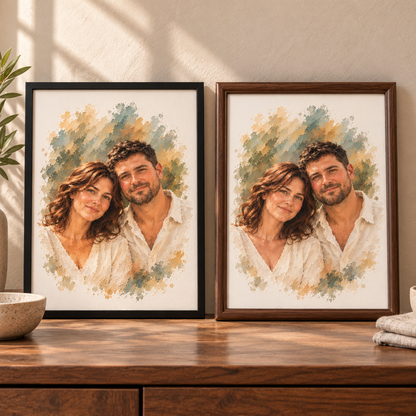 Custom Framed Couple Portrait – Gift-Wrapped
