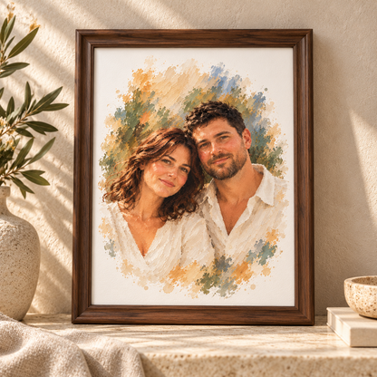 Custom Framed Couple Portrait – Gift-Wrapped