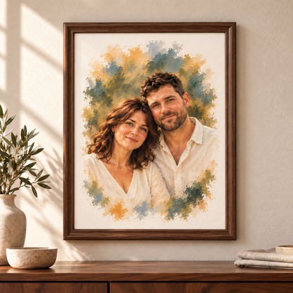Custom Framed Couple Portrait – Gift-Wrapped